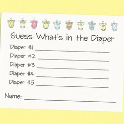 Fantastic Baby Shower Dirty Diaper Game