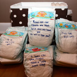 Entertaining And Practical Baby Shower Game Messages On Diapers Diaper Games Funny Quotes Showers Write Boy