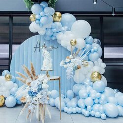 Fantastic Baby Blue Balloon Garland Kit For Shower Arch