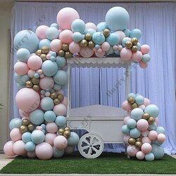 Supreme Baby Shower Balloons Garland Arch Kit Pastel Blue Christening