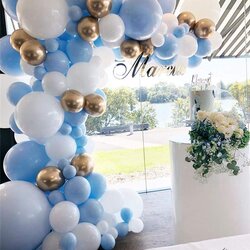 Sterling Balloon Garland Kit Blue White Gold Arch Wedding Bridal Shower Arches