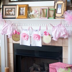 Magnificent Baby Shower Decorating Party Favors Ideas Clothesline Clothes Line Pink Garland Cute Decorate