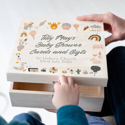 Superior Baby Shower Keepsake Box Gift By Funky Laser Boxes Original Christening And Card