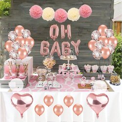 Super Baby Shower Decoration Set Rose Gold Theme Tape