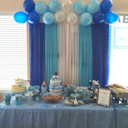 Dessert Table Fiesta Os Shower Baby Decorations Simple Desserts Para Boy Themes Streamer Backdrop