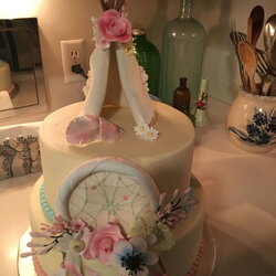 Superb Dream Catcher Cake Baby Shower Cakes Chic Birthday Central Fondant Wedding Winnie Pooh Choose Board