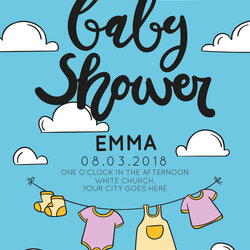 Terrific Free Editable Baby Shower Invitation Card Templates Template