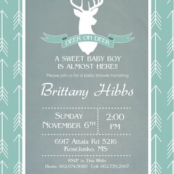 Champion Baby Shower Invitation Honoring Brittany Oh Deer White