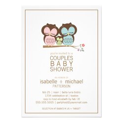Baby Shower Honoring Mom Or In Honor Of Cute Owl Family Couples Neutral Invitation