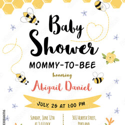 Excellent Baby Shower Invitation Template Honoring Mommy To Honey