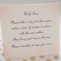 Great Wish Card Instruction Sign Baby Shower By Wishes Tree Quotes Well Cards Book Instructions Messages