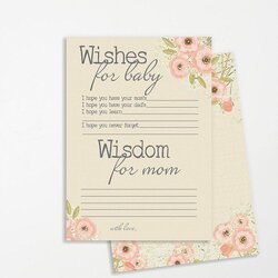 Superb Custom Well Wishes For Baby Card Printable Shower Game Advice