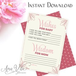 Well Wishes For Baby Shower Printable Instant By