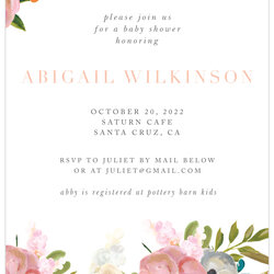 Gouache Blooms Seal Send Baby Shower Invitations By Basic Invite