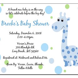 Admirable Cool Free Template When To Send Out Baby Shower Invitation Wording Bowling Giraffe