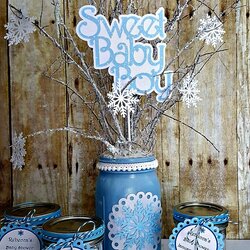 Peerless Centerpiece Favors Baby Shower Snowflake Cold Outside Decorations Centerpieces December Boy Winter