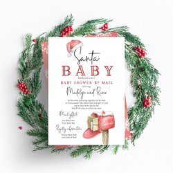 Marvelous Santa Baby Winter Shower By Mail Invitation December