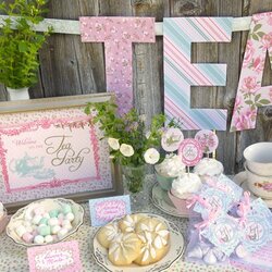 High Quality Tea Party Baby Shower Ideas Bridal Table Shabby Birthday Chic Set Decorations Vintage Afternoon
