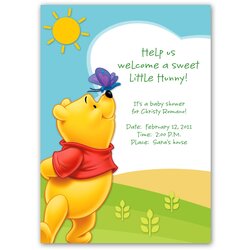 Printable Winnie The Pooh Invitations Classic Baby Shower Invitation Templates