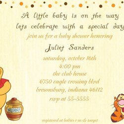 Fantastic Winnie The Pooh Polka Dot Border Baby By Shower Invitations Classic Invitation Printable Quotes