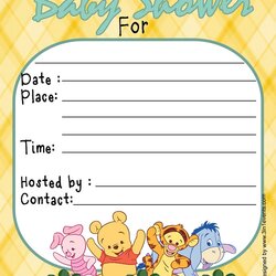 Free Printable Winnie The Pooh Birthday Invitation Wording Shower Baby Templates Invitations Template Invites