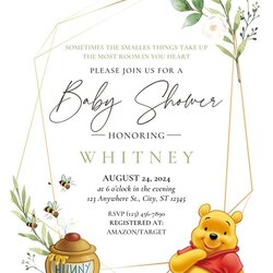 Preeminent Winnie The Pooh Baby Shower Invitations Clearance Save Gob