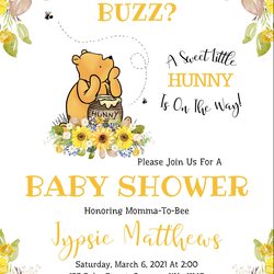 Wizard Classic Winnie The Pooh Baby Shower Invitation Have You Heard