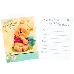 Super Winnie The Pooh Design For Your Baby Shower Invitations Templates Friends Printable Disney Template
