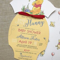 Smashing Winnie The Pooh Baby Shower Invite Classic Invitations Invitation Disney Bear Boy Sold
