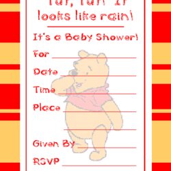 Wonderful Cute Winnie The Pooh Baby Shower Invitation Invitations Invites Word Warming Heart Enjoy Color