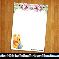 High Quality Winnie The Pooh Baby Shower Invitations Templates