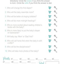 Tremendous Mom Or Baby Shower Game