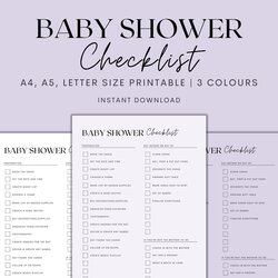 Printable Baby Shower Checklist Guest List