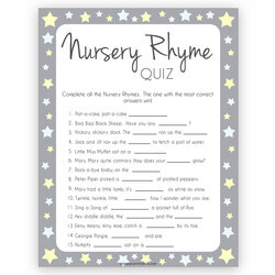 Nursery Rhyme Baby Shower Games Trivia Game Gs Quiz