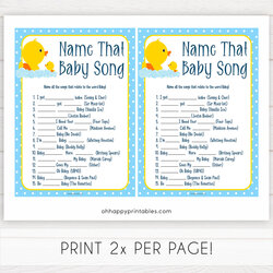 Very Good Name That Baby Song Rubber Ducky Printable Shower Games