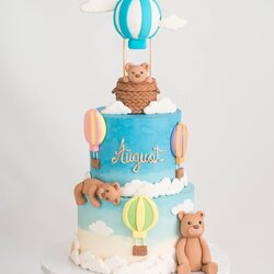 Legit Baby Shower Cake And Cupcake Ideas Teddy Bear Hot Air Balloon Blue Lace Cakes