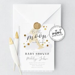 Peerless Love You To The Moon And Back Baby Shower Invitation Over In Invitations