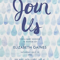 Worthy Rain Drops Online At Paperless Post Baby Shower Invitations
