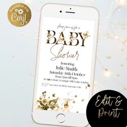 Terrific Paperless Baby Shower Invitation Digital Electronic Fall Party Invite