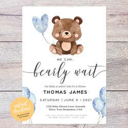 Cool Teddy Bear Invitation Template