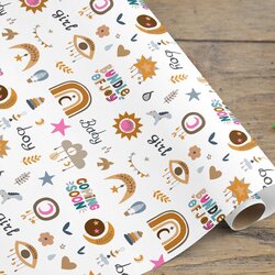 Brilliant Baby Shower Gift Wrapping Paper Roll Or Folded By The Shop Original