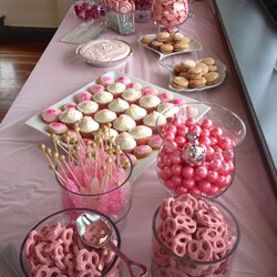 High Quality Baby Shower Candy Bar Ideas Girl Food Bars Buffet Essen Tickled Marshmallow Theresa Job