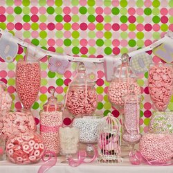 Baby Girl Shower Candy Buffet Buffets Wedding Nuts Table Pink Weddings Quotes Sweet Bar Station Decorations