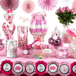 Terrific Sweet Candy Baby Shower Ideas Girl Pink Buffet Buffets Theme Tables Bar Party Nuts Oh Large Tooth