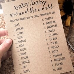 Superlative Baby Around The World Shower Game In Different Languages