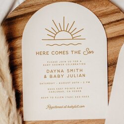 Here Comes The Son Baby Shower Invitation Boy