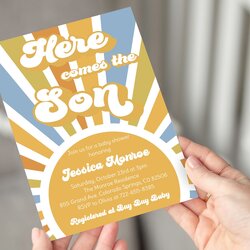 Exceptional Editable Here Comes The Son Baby Shower Invitation Printable
