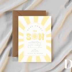 Superior Here Comes The Son Baby Shower Invitation Boy Editable