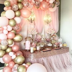 Terrific Pink And Gold Baby Shower Decor Rosa Arch