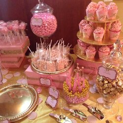 Pin By Nancy Murillo On Baby Shower Ideas Pink Gold Princess Party Table Birthday Girl Centerpieces